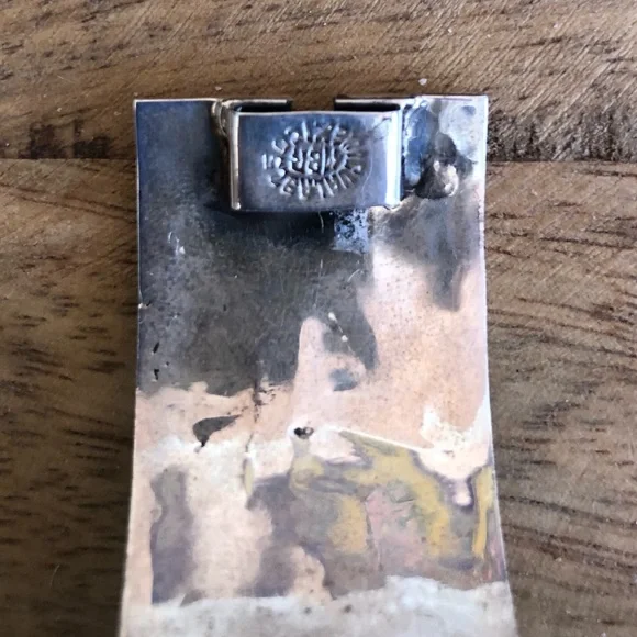 925 sterling silver & abalone gorgeous hinged link bracelet made in Mexico - Picture 11 of 16